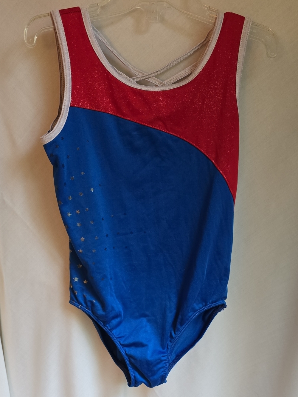Capezio Red and Blue Kids Athletic Leotard